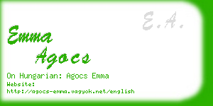 emma agocs business card